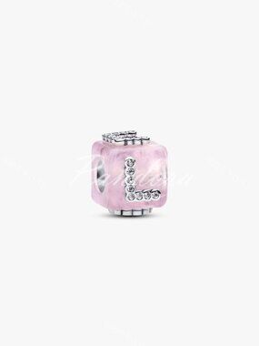 Pink Murano Glass Love Cube Charm